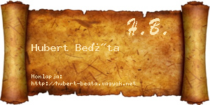 Hubert Beáta névjegykártya