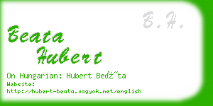 beata hubert business card